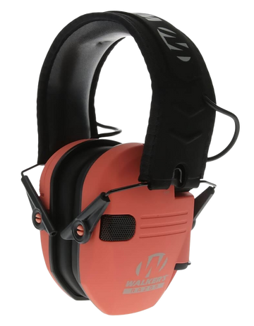 Walkers Game Ear Razor Slim Electronic Muff 23 dB Over the Head Coral/Black Polymer
