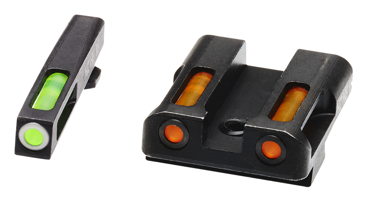 Hiviz LiteWave H3 Sight Set for Glock 45 ACP / 10mm Green Tritium / Orange Fiber Optic