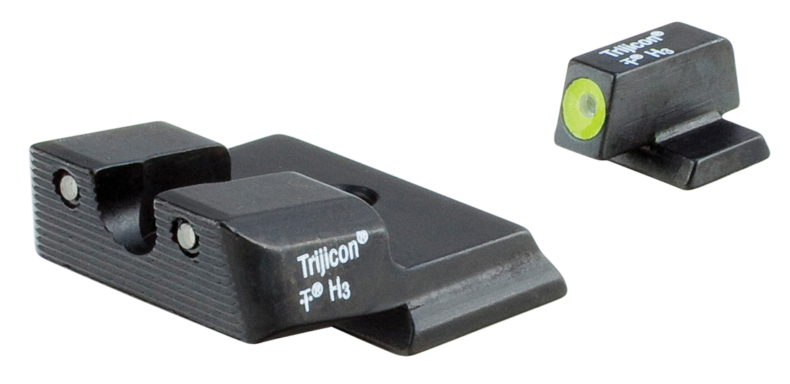 Trijicon HD Night Sights Smith & Wesson M&P Shield / M&P Shield Plus Green Tritium Yellow Outline Front