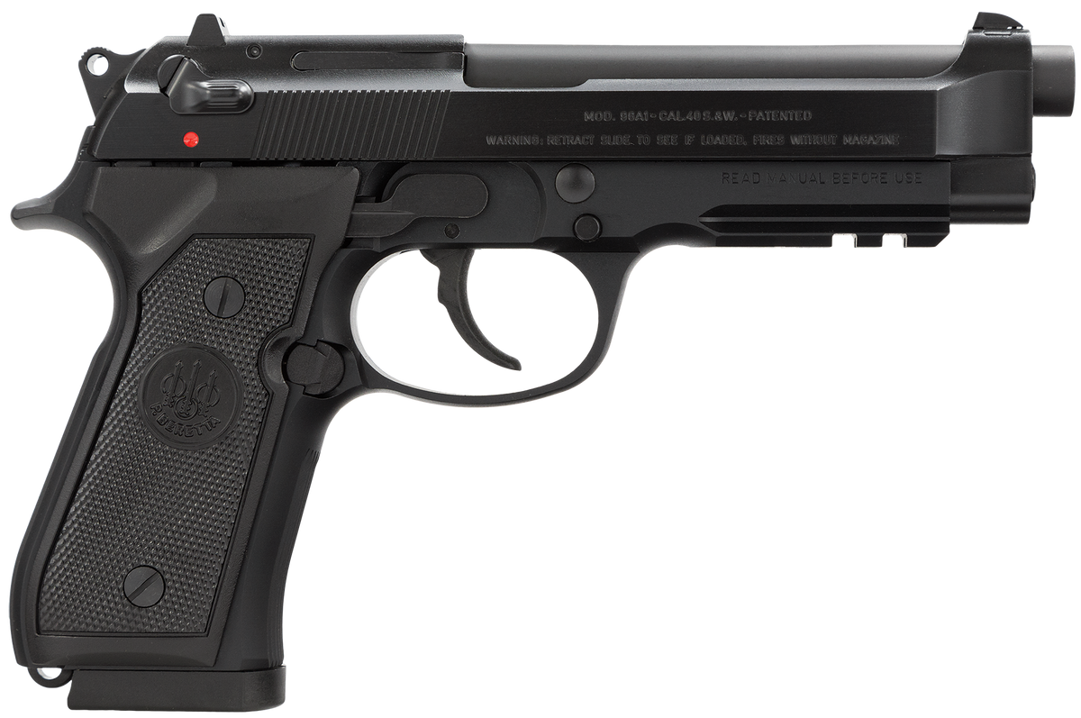 Beretta 96A1 .40 S&W 4.90" 12+1 Semi-Auto Pistol - Black Bruniton