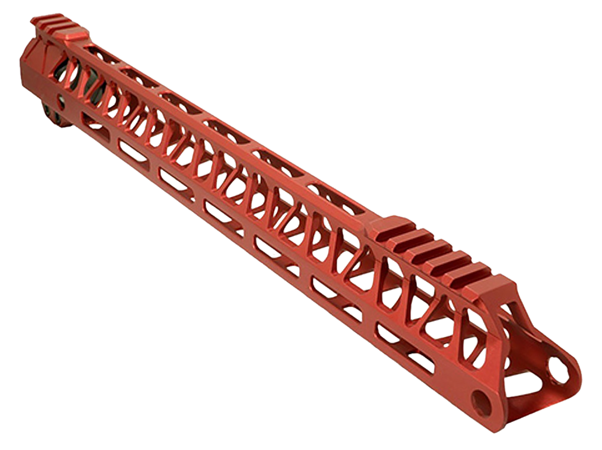 Timber Creek Outdoors Ultralight Enforcer 15" M-LOK AR-15 Handguard - Red Anodized Billet Aluminum