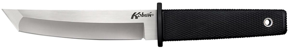 Cold Steel Kobun 5.5" Fixed Tanto Plain AUS-8A SS Black Kray-Ex Handle w/ Secure-Ex Sheath