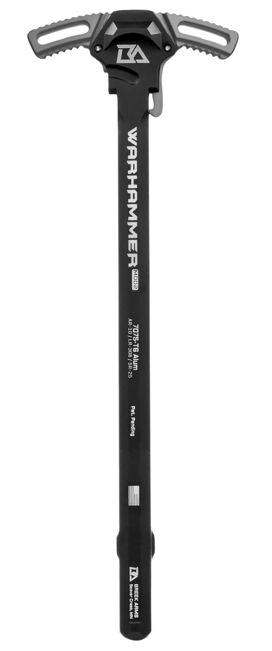 Breek Arms Warhammer Mod2 AR-10/LR-308 7075-T6 Aluminum Ambidextrous Charging Handle - Gray
