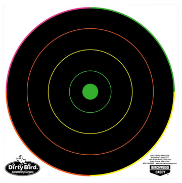 Birchwood Casey Dirty Bird 8" Bullseye Hanging Tagboard Pistol/Rifle Target Black/Green 20 Pkg