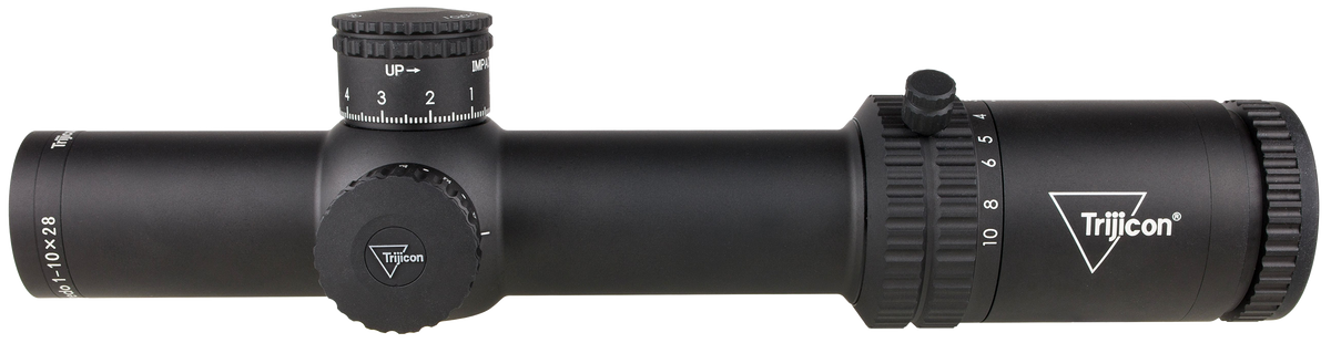 Trijicon Credo 1-10x28mm 34mm Tube FFP Illuminated Green/Red Segmented Circle Enhanced Riflescope - Matte Black