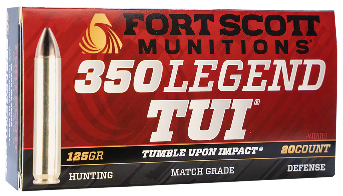 Fort Scott Munitions Tumble Upon Impact (TUI) 350 Legend 125gr Solid Copper Spun - Box or Case