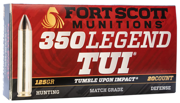 Fort Scott Munitions Tumble Upon Impact (TUI) 350 Legend 125gr Solid Copper Spun - Box or Case