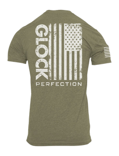 Glock Perfection Flag Tee Small Military Green
