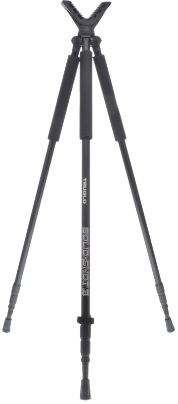TruGlo Solid-Shot 22-68" Adjustable Tripod - Black Aluminum Shooting Stick