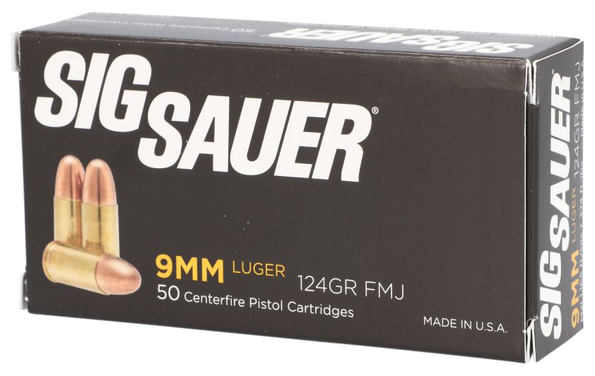 Sig Sauer Elite Ball 9mm Luger 124gr FMJ 50-Rd/20-Cs - Box or Case