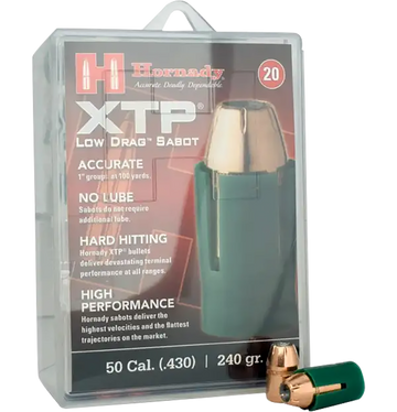 Hornady XTP 50 Cal 240gr Sabot Hollow Point Muzzleloader Bullets - 20 Per Box