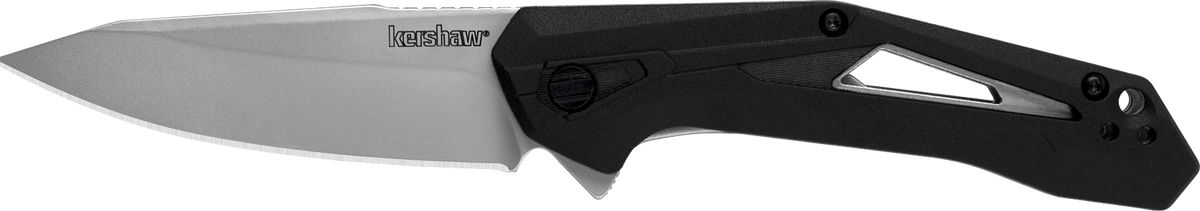 Kershaw Airlock 1385 3" Folding Drop Point Plain 5Cr13MoV Bead Blasted Black GFN Knife