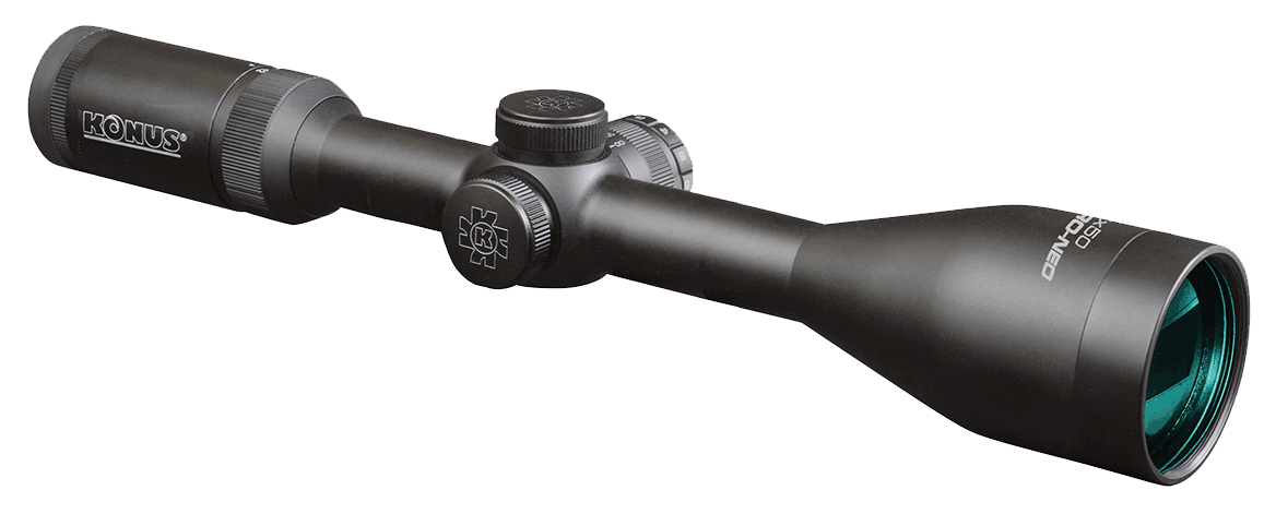Konus KonusPro EVO 3-12x50mm 1" Tube Dual Illuminated Red/Blue 30/30 Engraved Floating Cross Riflescope - Matte Black