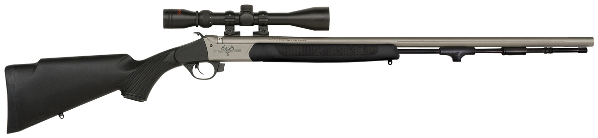 Traditions Pursuit XT 45 Cal 209 Primer 26" Stainless Barrel Black Synthetic Muzzleloader w/3-9x40mm Scope