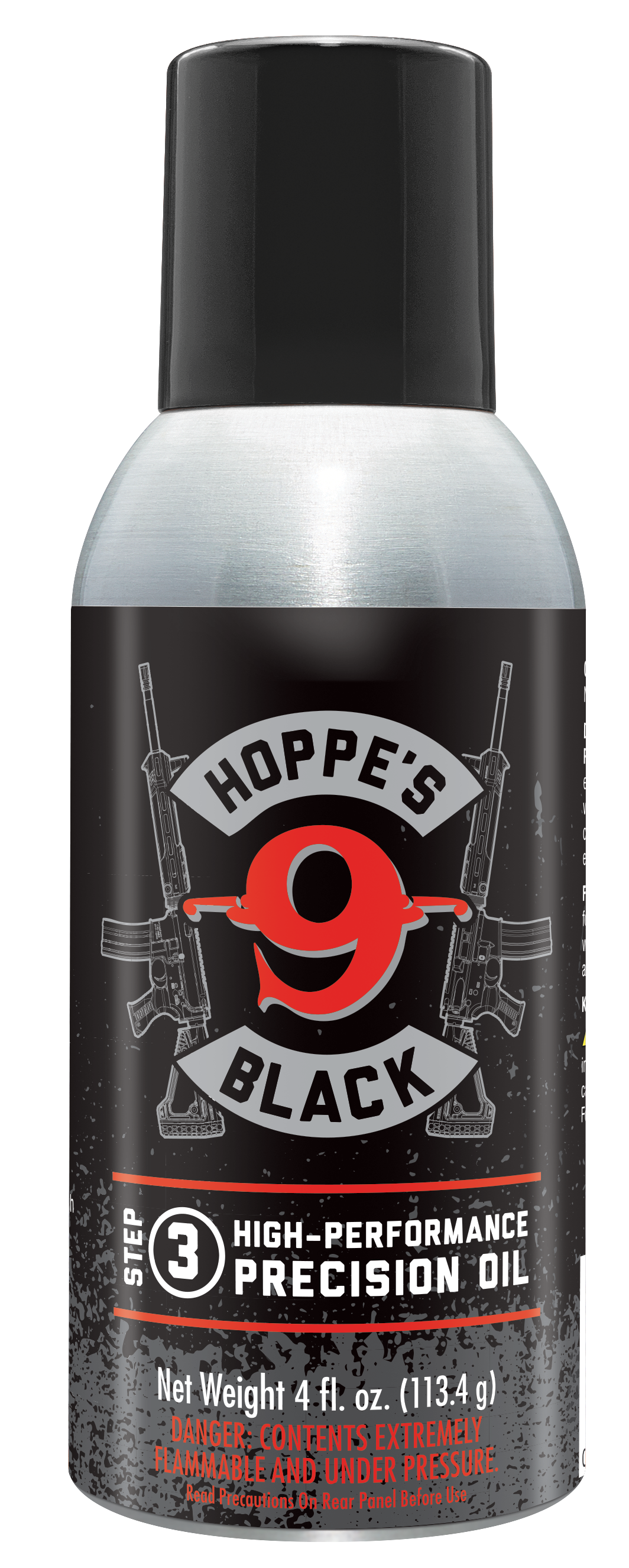 Hoppes HBL4A Black Precision Oil 4 oz Aerosol Firearm Lubricant - with Extension Tube