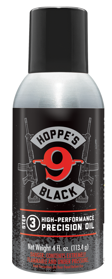 Hoppes HBL4A Black Precision Oil 4 oz Aerosol Firearm Lubricant - with Extension Tube