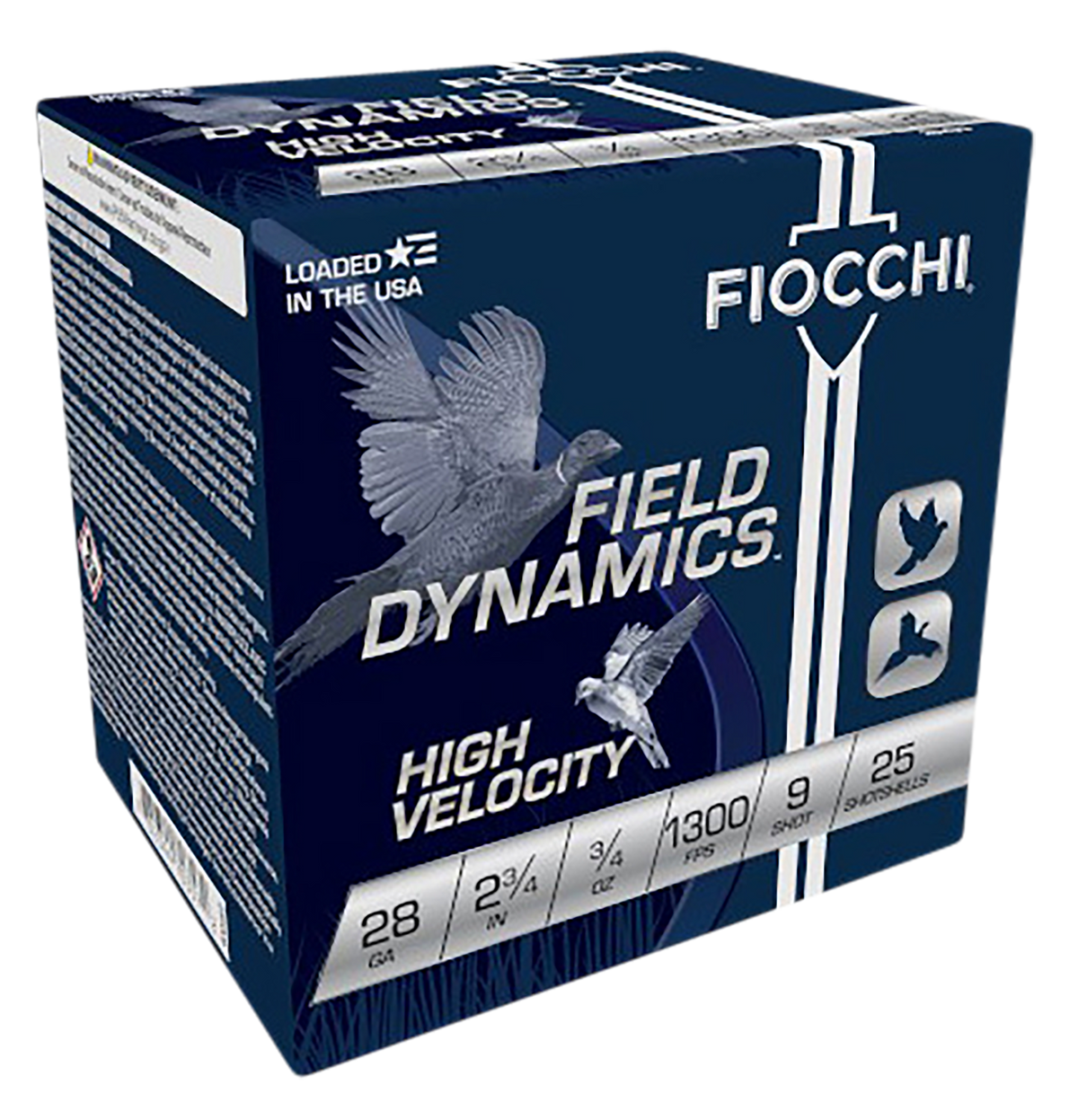 Fiocchi Field Dynamics High Velocity 28 Gauge 2.75" 3/4 oz 9 Shot 25 Bx/10 Cs - Box or Case
