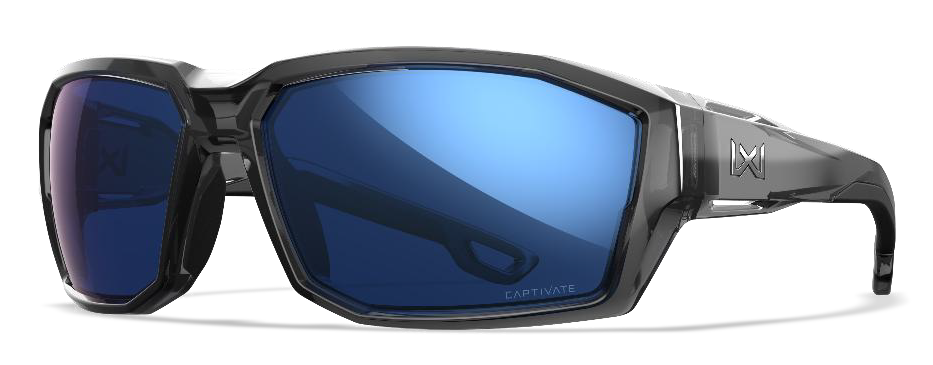 Wiley X WX Alpine CAPTIVATE Blue Lens Crystal Grey Frame Safety Glasses