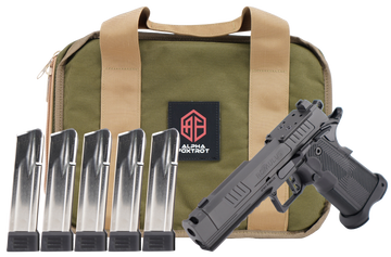 Alpha Foxtrot AF1911 Romulus 9mm Luger 4.25" 20+1 Semi-Auto Pistol - Bull Ramped Compensated Barrel, Polished DLC, Optic Ready