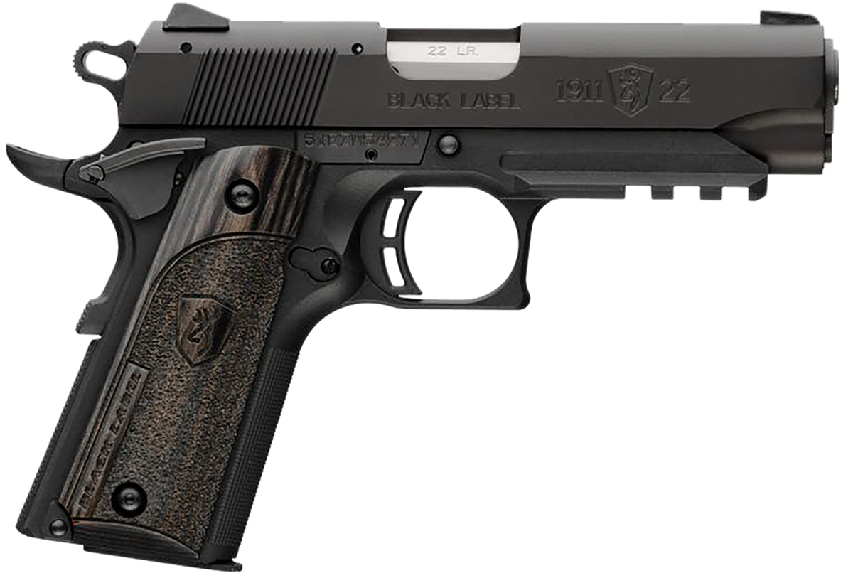 Browning 1911-22 Black Label Compact 22 LR 3.63" 10+1 Semi-Auto Pistol