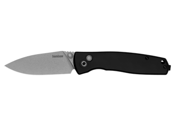 Kershaw Kindred 2053 3" Folding Spear Point Plain Stonewashed D2 - Black Anodized Aluminum