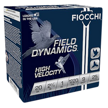 Fiocchi Field Dynamics High Velocity 20 Gauge 2.75" 1oz 9 Shot - Box or Case