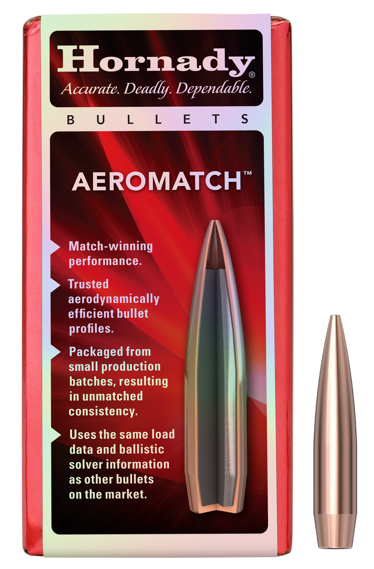 Hornady Aeromatch 6mm .243 105gr BTHP Reloading Bullets - 100/Box
