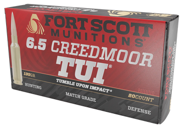 Fort Scott Munitions Tumble Upon Impact (TUI) 6.5 Creedmoor 130gr Solid Copper Spun - Box or Case