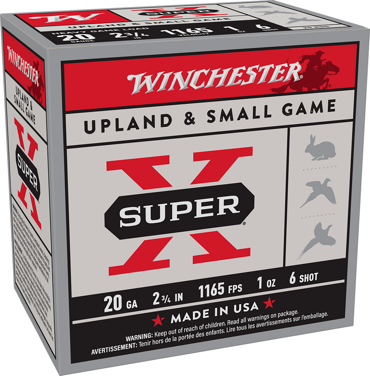 Winchester Ammo Super X Heavy Game Load 20 Gauge 2.75" 1 oz #6 Shot 25 Rd - Box or Case