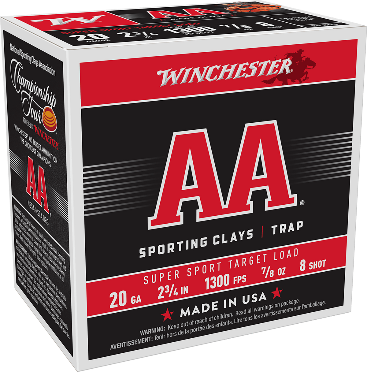 Winchester Ammo AA Super Sport Sporting Clay 20 Gauge 2.75" 7/8 oz #8 Shot 25 Rd - Box or Case