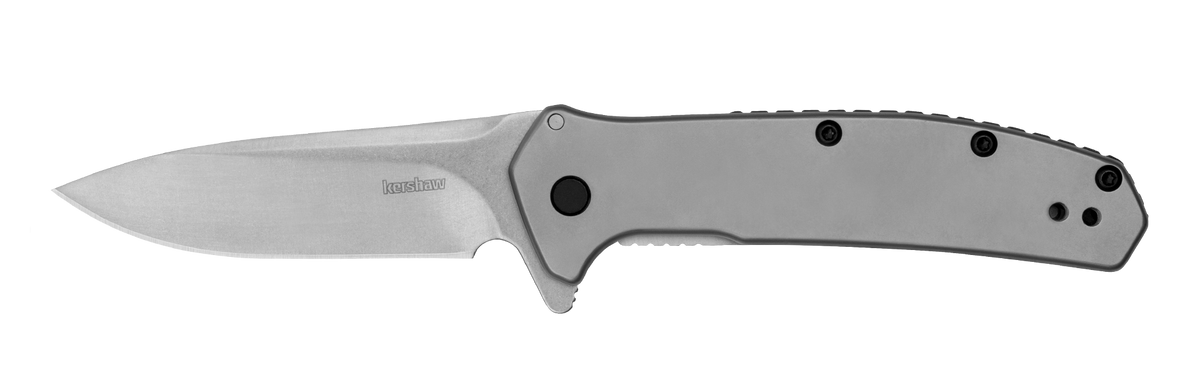 Kershaw Outcome 2.80" Folding Clip Point Plain Stonewashed 8Cr13MoV Frame Lock
