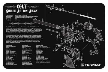 TekMat TEKR17SAA Cleaning Mat 11"x17" Black/White Rubber - Colt Revolver Army Parts Diagram