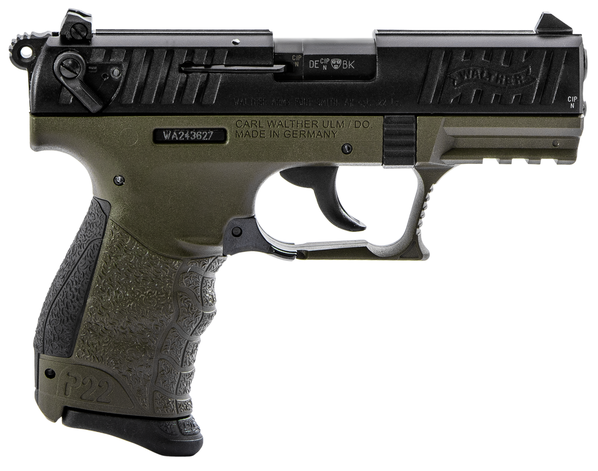 Walther Arms P22 Q Military 22 LR 3.42" 10+1 DA/SA Pistol - OD Green/Black