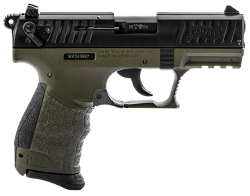 Walther Arms P22 Q Military 22 LR 3.42" 10+1 DA/SA Pistol - OD Green/Black