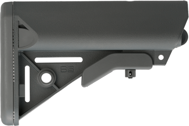 B5 Systems Enhanced SOPMOD Wolf Gray AR-15 Collapsible Stock - Mil-Spec Tube Not Included