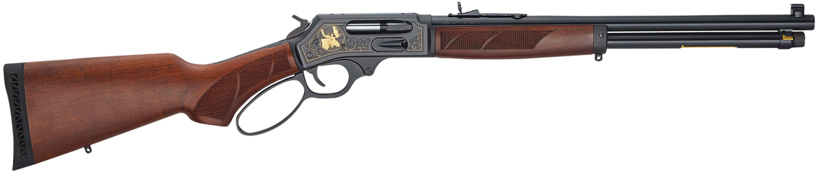 Henry H010GWL Side Gate Wildlife 45-70 Gov 18.43" 4+1 Lever-Action Rifle - Blued, Fancy American Walnut, Large Loop