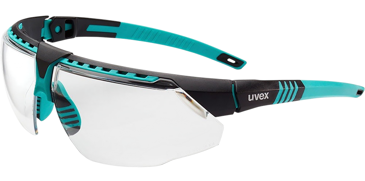 Howard Leight Uvex Avatar Safety Glasses Clear Lens Anti-Fog Teal/Black Frame