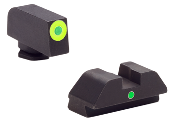 Ameriglo GL305 i-Dot Night Sight Set for Glock 42/43/43X/48 - Green Tritium LumiGreen Outline Front / Green Tritium Rear
