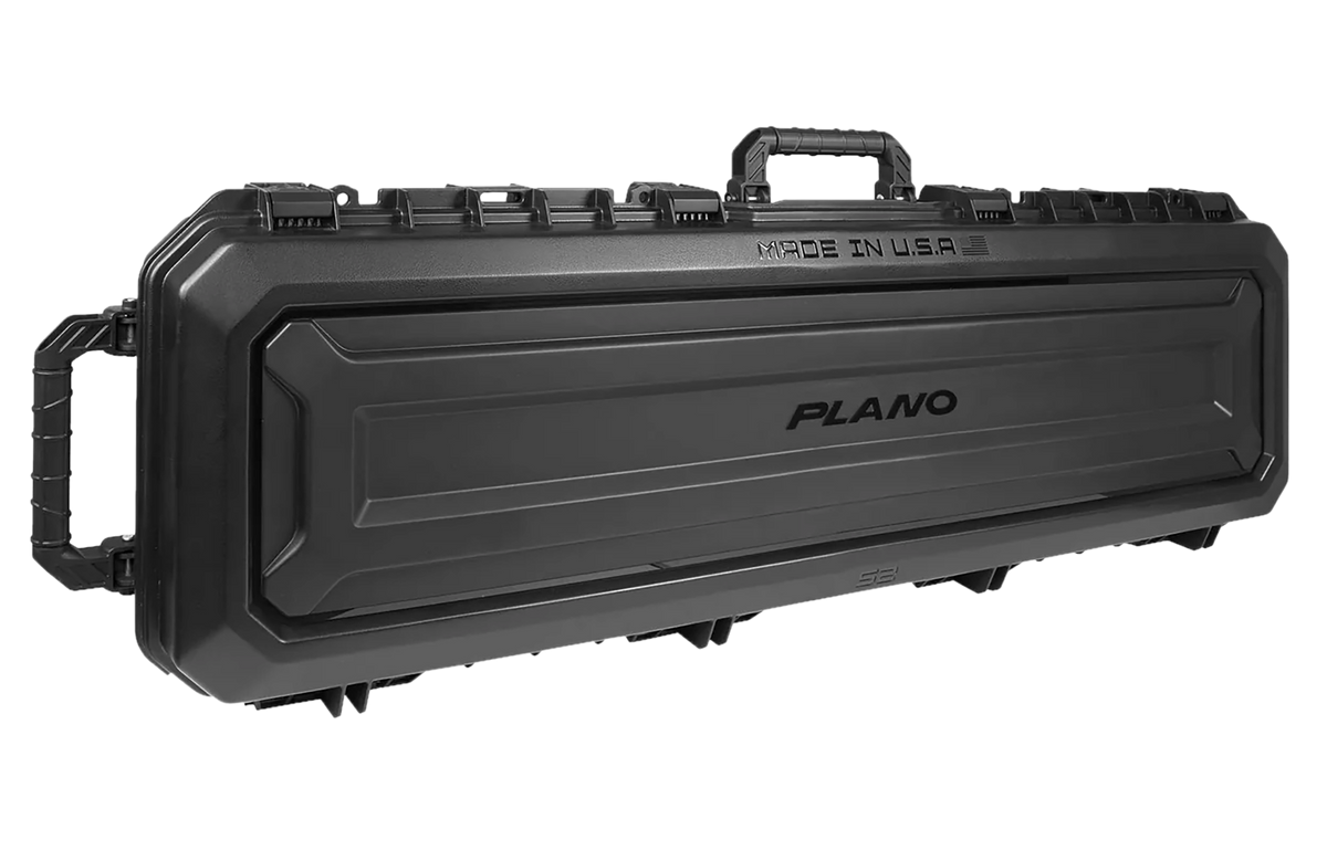 Plano All Weather 52" Double Rifle Case Black Polymer w/ Wheels - Holds 2 Scoped Rifles