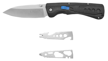 Camillus Inject 3.25" Folding Drop Point D2 Carbonitride Titanium Knife - Black Carbon Fiber Handle