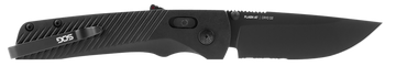 S.O.G Flash AT 3.45" Folding Part Serrated Cryo D2 Steel Black TiNi GRN Handle