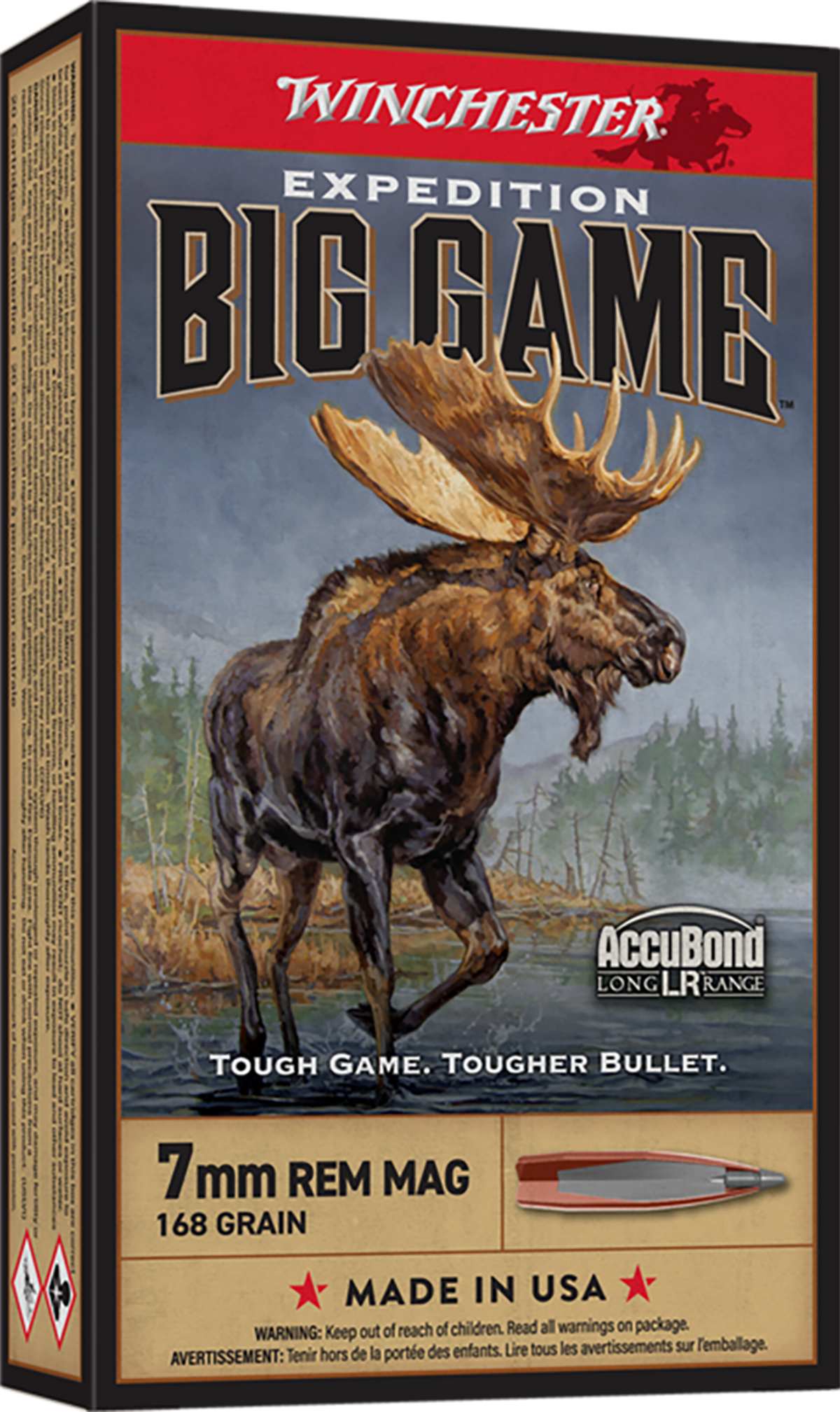 Winchester Ammo Expedition Big Game Long Range 7mm Rem Mag 168gr Nosler AccuBond LR 20 Rd - Box or Case