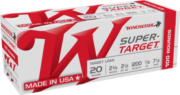 Winchester Ammo Super-Target 20 Gauge 2.75" 7/8oz #7.5 Shot 100 Rd - Box or Case
