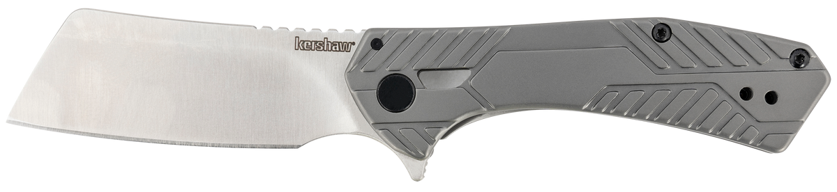 Kershaw Static 2.90" Folding Cleaver Plain 8Cr13MoV SS Knife - Gray PVD Stainless Steel