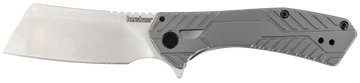 Kershaw Static 2.90" Folding Cleaver Plain 8Cr13MoV SS Knife - Gray PVD Stainless Steel