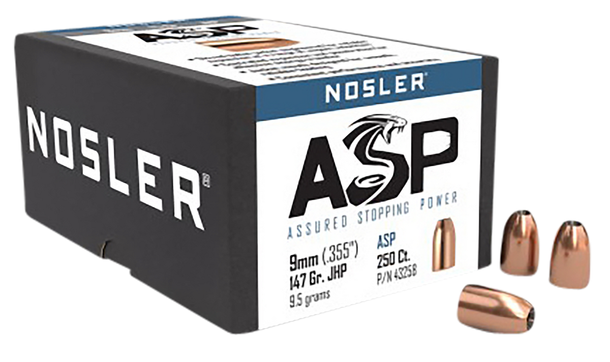 Nosler Assured Stopping Power 9mm 147gr Jacketed Hollow Point Reloading Bullets - 250/Box