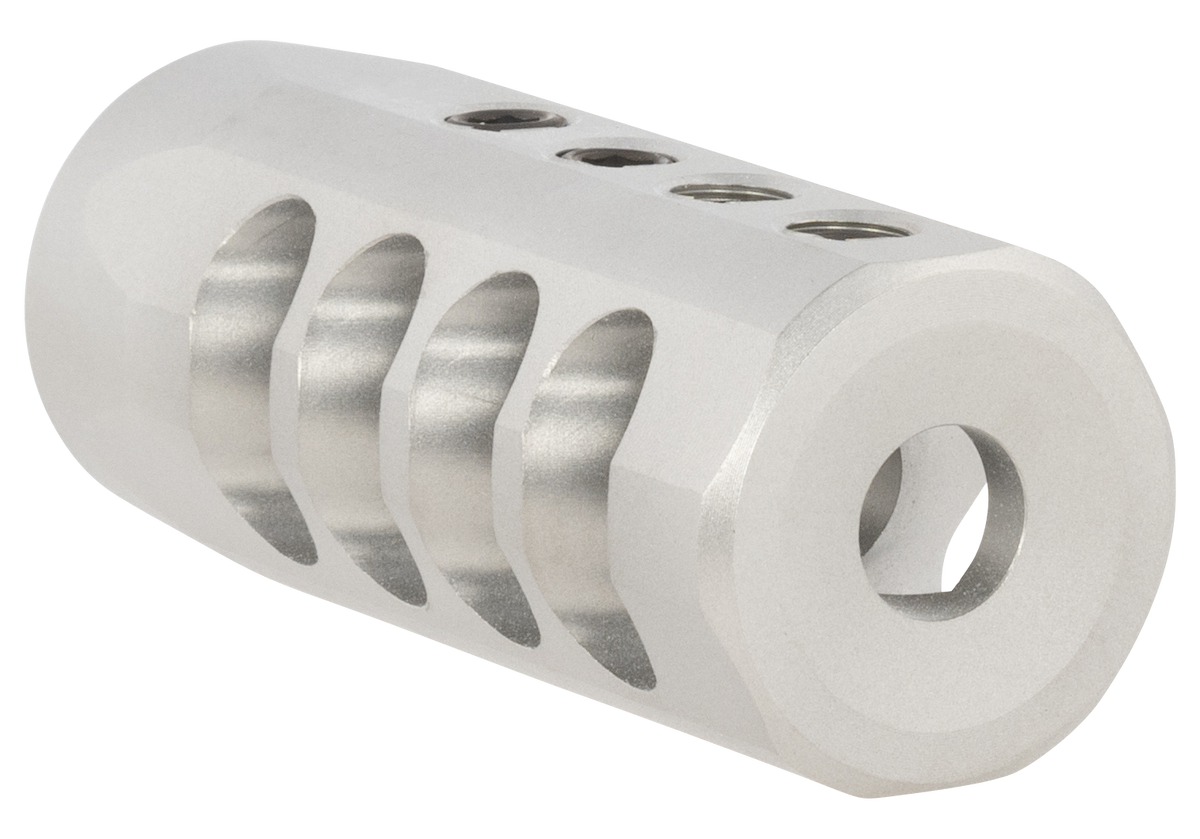 Christensen Arms Side-Baffle 338 Cal Muzzle Brake - Natural Titanium - 5/8x24 Threads
