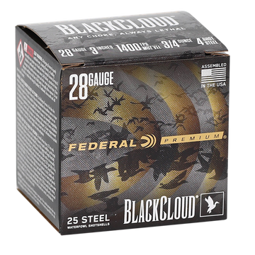 Federal Black Cloud FS 28 Gauge 3" 3/4 oz #4 Shot 25 Rd - Box or Case