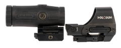 Holosun HS510CHM3X HS510C & HM3X Combo Kit 1x/3x 2 MOA Red Dot/65 MOA Circle Black Anodized