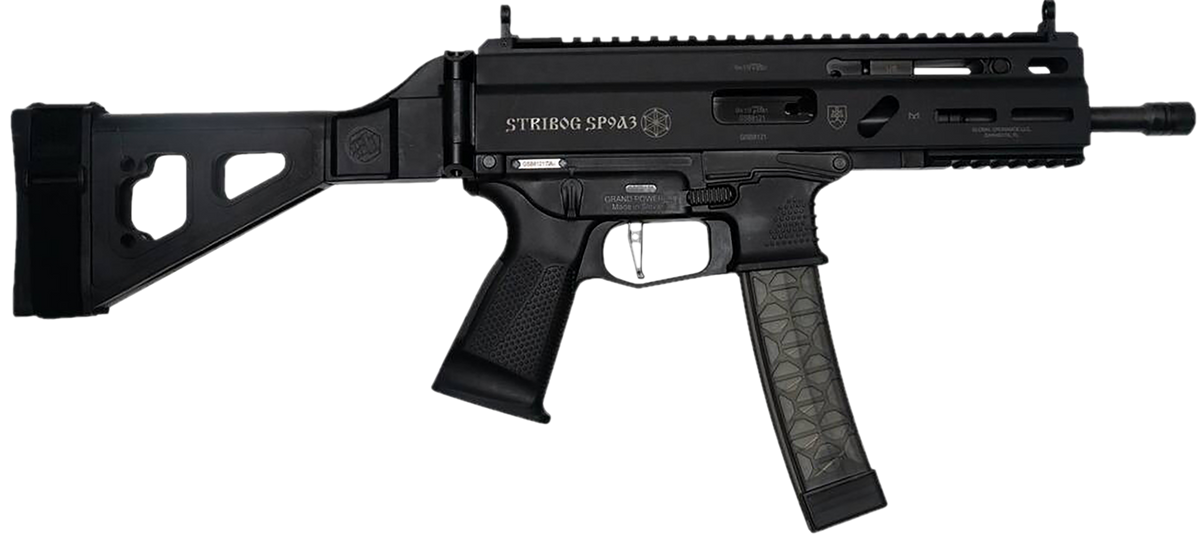 Grand Power Stribog SP9A3 9mm Luger 8" 30+1 Semi-Auto Pistol w/ SB Tactical Brace
